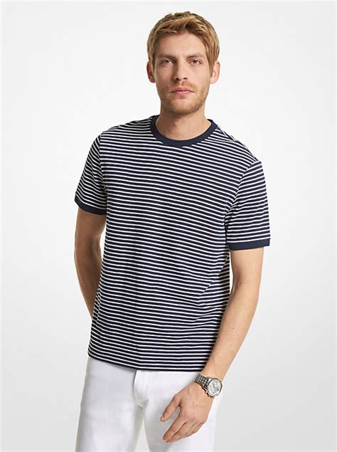 michael kors striped knit tee|Striped Cotton and Silk Blend T.